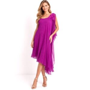 Marchesa Notte Silk One Shoulder Dress Size 0